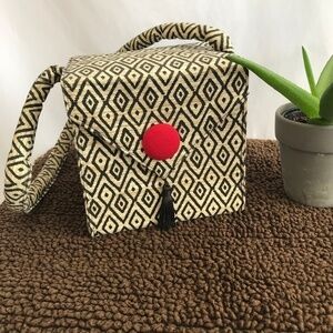 Poesis Diamond Pattern Square Purse/Bag